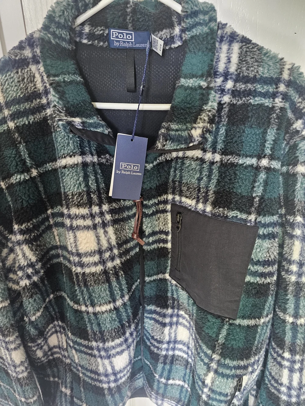 Polo Ralph Lauren Men's 2XL Long Sleeve Fleece Jacquard Jacket Plaid Pile